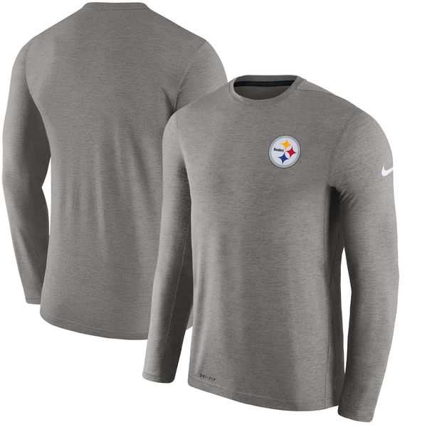 Men's Pittsburgh Steelers Nike Charcoal Coaches Long Sleeve Performance T-Shirt,We sell and wholesale Men's Pittsburgh Steelers Nike Charcoal Coaches Long Sleeve Performance T-Shirt on line form chian!